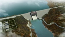 Barragem de Caculo Cabaça no rio Kwanza em Angola